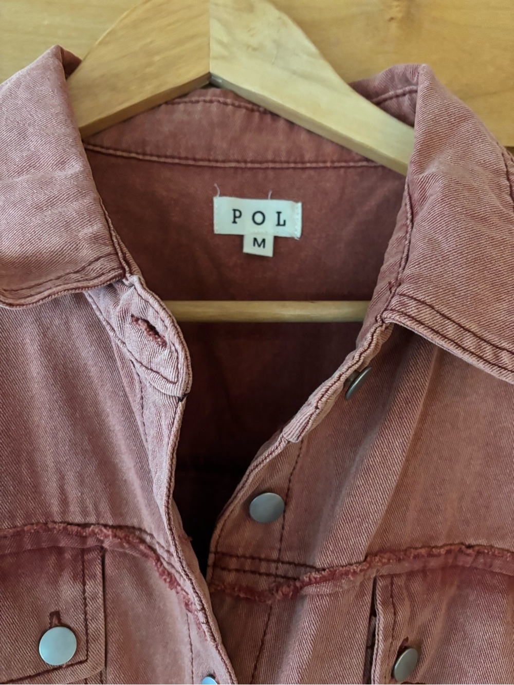 POL Washed Rose Button-Front Jacket - Picture 3 of 6